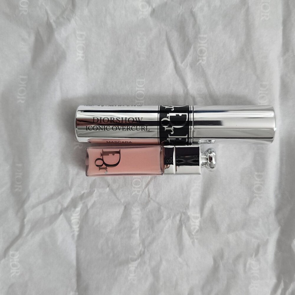 NEW Dior Denim Cosmetic Bag Blue with Dior Addict Lip Maximizer and Diorshow Mas - Picture 4 of 6